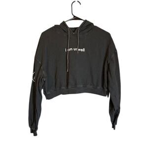 Barstool Chicks Black Call Her Daddy Hooded Cropped Sweatshirt Women Sz S
